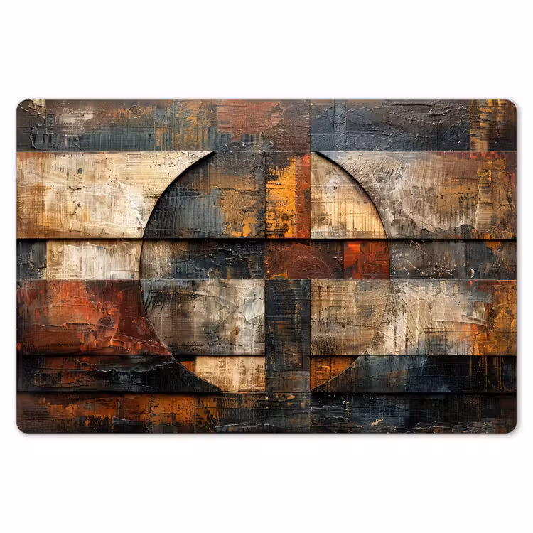 Kunst - Bruin - Abstract - Hout motief Placemat vinyl groot -zzsfeer1_Kitchenyeah-website