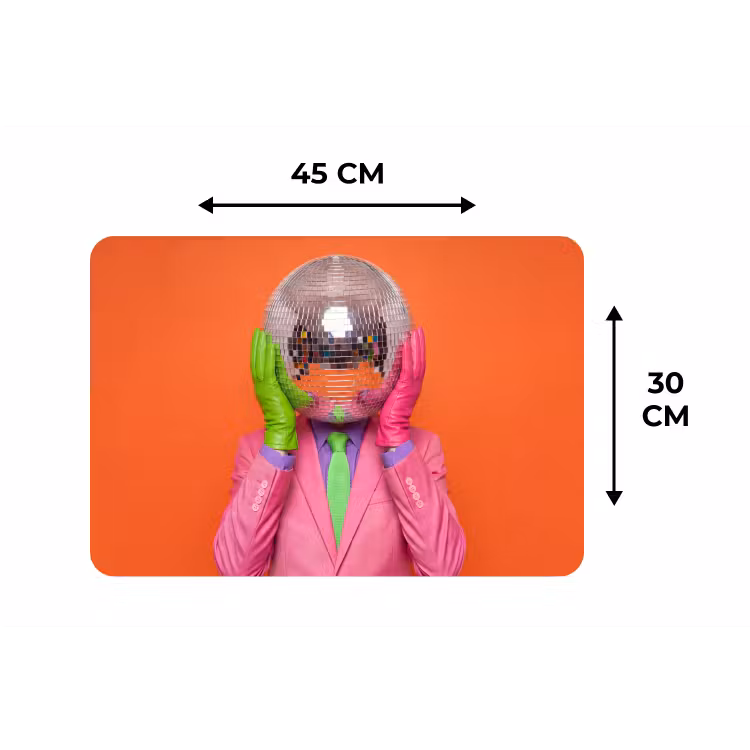 Kunst - Disco bal - Kleurrijk - Modern - Studio Placemat vinyl groot -specs