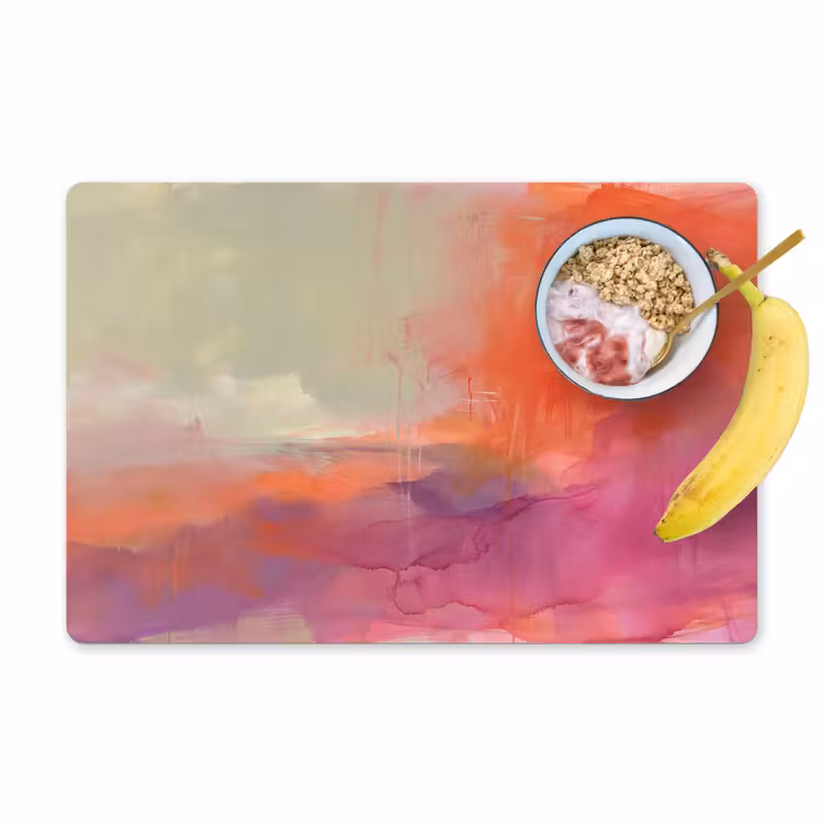 Kunst - Vloeiend - Overgangen - Oranje Placemat vinyl groot -zzzproduct_Kitchenyeah-website