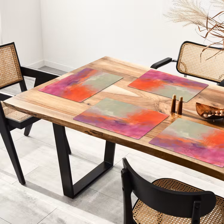 Kunst - Vloeiend - Overgangen - Oranje Placemat vinyl groot -zzsfeer4_Kitchenyeah-website