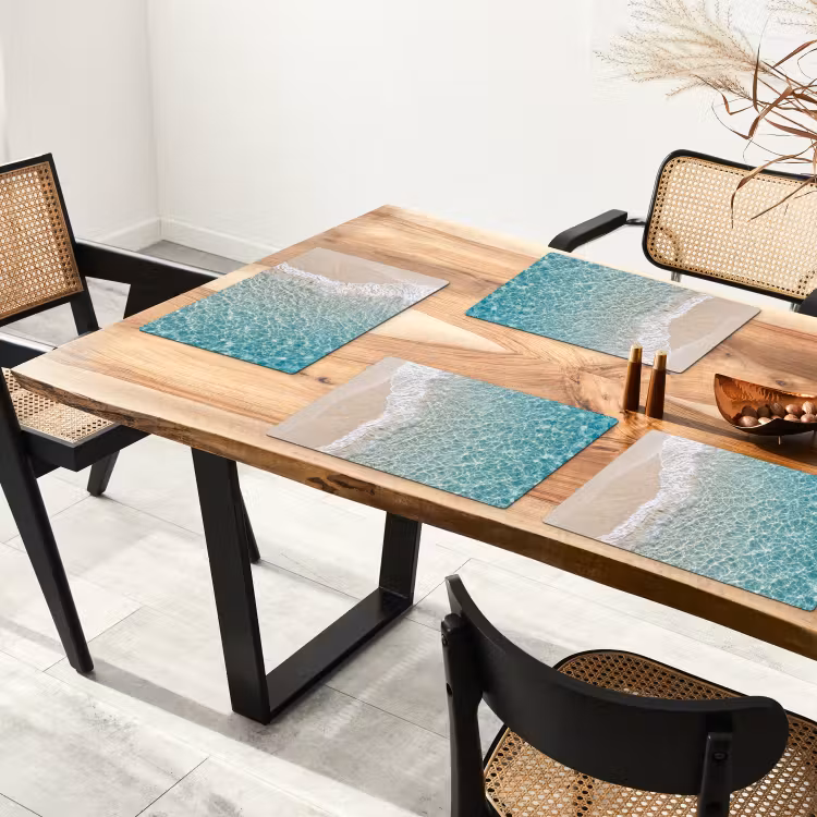 Kust - Zand - Blauw Placemat vinyl groot -zzsfeer4_Kitchenyeah-website