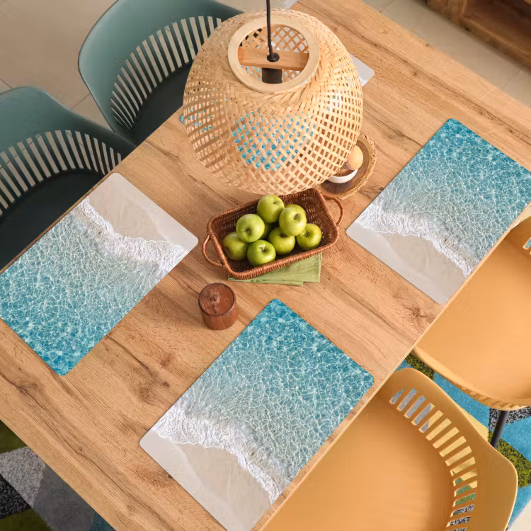 Kust - Zand - Blauw Placemat vinyl groot -zzsfeer5_Kitchenyeah-website