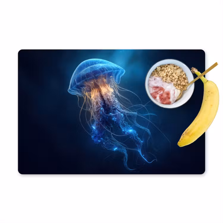 Kwal - Lichtgevend - Tentakels - Blauw Placemat vinyl groot -zzzproduct_Kitchenyeah-website