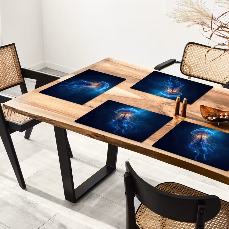 Kwal - Lichtgevend - Tentakels - Blauw Placemat vinyl groot -zzsfeer4_Kitchenyeah-website