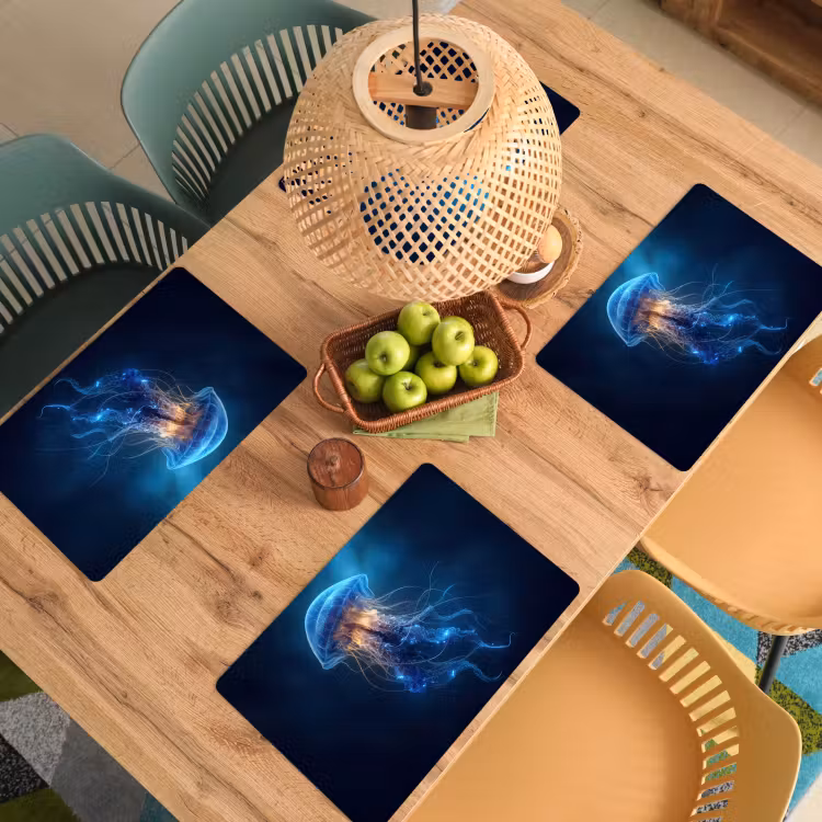 Kwal - Lichtgevend - Tentakels - Blauw Placemat vinyl groot -zzsfeer5_Kitchenyeah-website