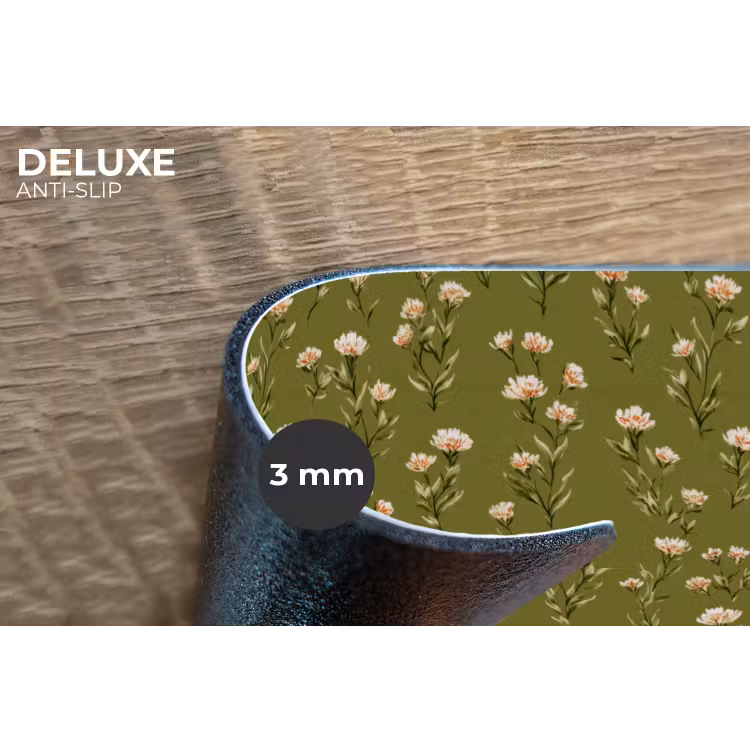 Landelijk - Bloemen - Groen Placemat vinyl groot 368 -closeup