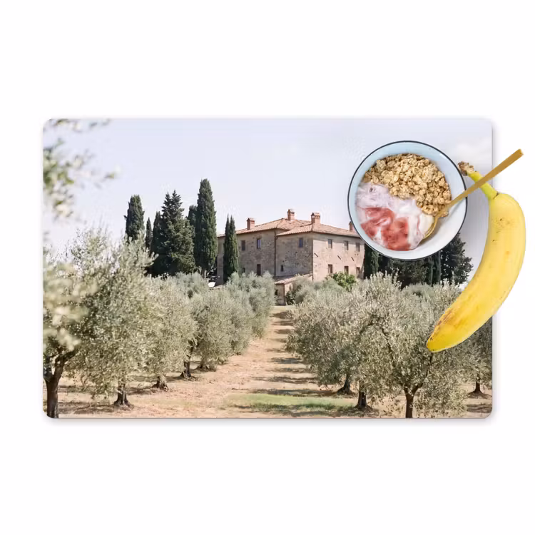 Placemat - 6 stuks - Landhuis - olijfboom - gaard - Landhuis - olijfboom - gaard Placemat vinyl groot
