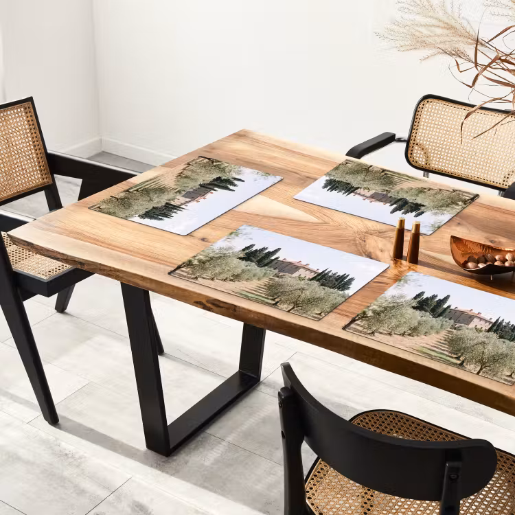 Placemat - 6 stuks - Landhuis - olijfboom - gaard - Landhuis - olijfboom - gaard Placemat vinyl groot