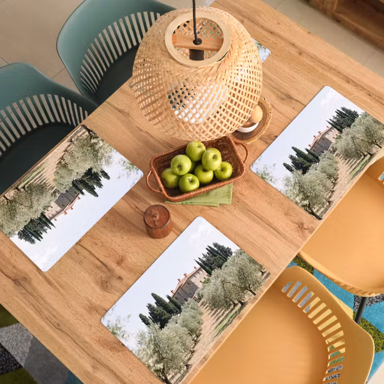 Placemat - 6 stuks - Landhuis - olijfboom - gaard - Landhuis - olijfboom - gaard Placemat vinyl groot