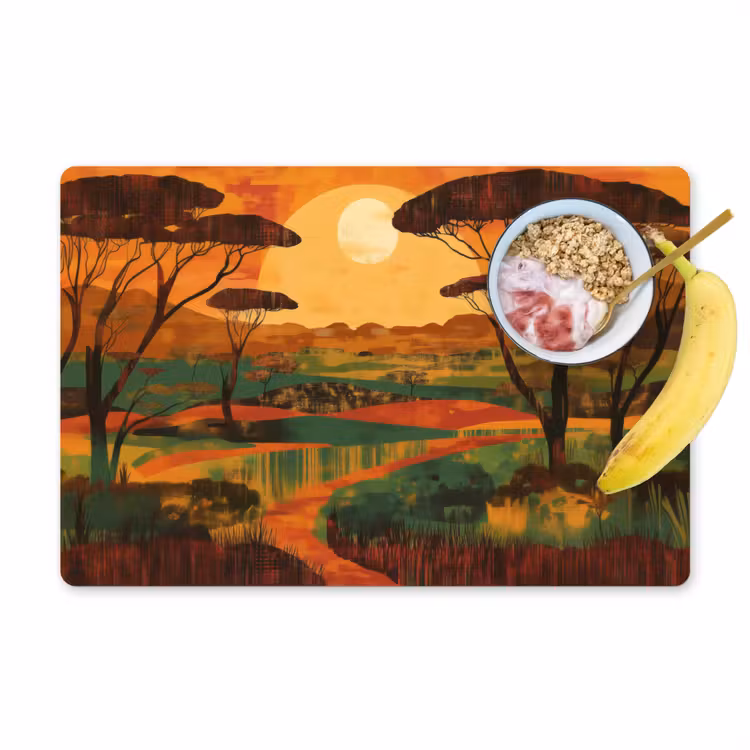 Landschap - Afrikaans - Zon Placemat vinyl groot -zzzproduct_Kitchenyeah-website