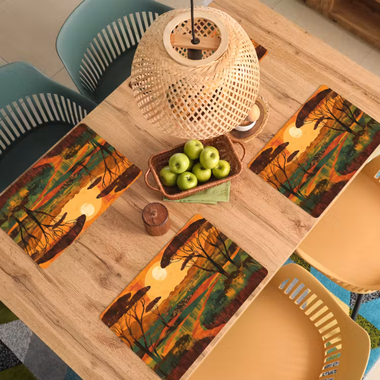 Landschap - Afrikaans - Zon Placemat vinyl groot -zzsfeer5_Kitchenyeah-website