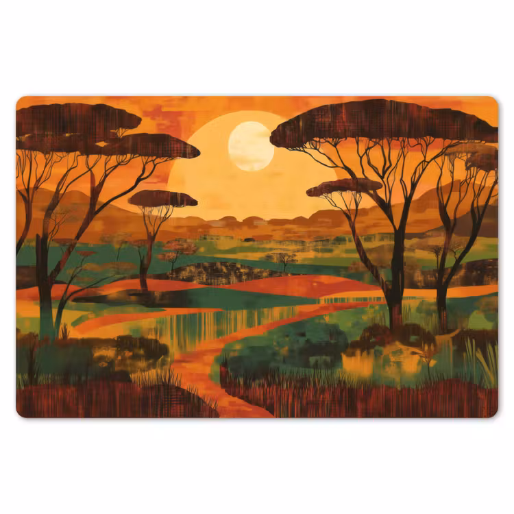 Landschap - Afrikaans - Zon Placemat vinyl groot -zzsfeer1_Kitchenyeah-website