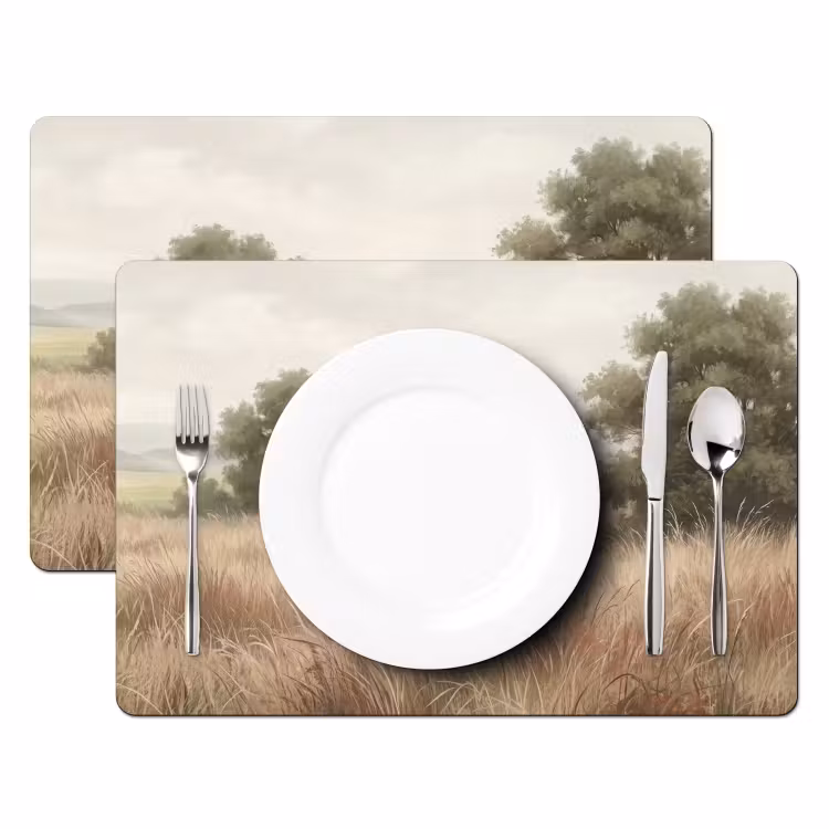 Landschap - Minimalistisch - Beige Placemat vinyl groot -zzsfeer2_Kitchenyeah-website