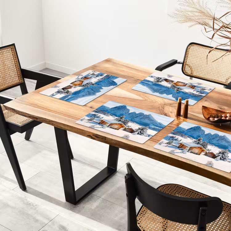 Landschap - Winter - Sneeuw Placemat vinyl groot -zzsfeer4_Kitchenyeah-website