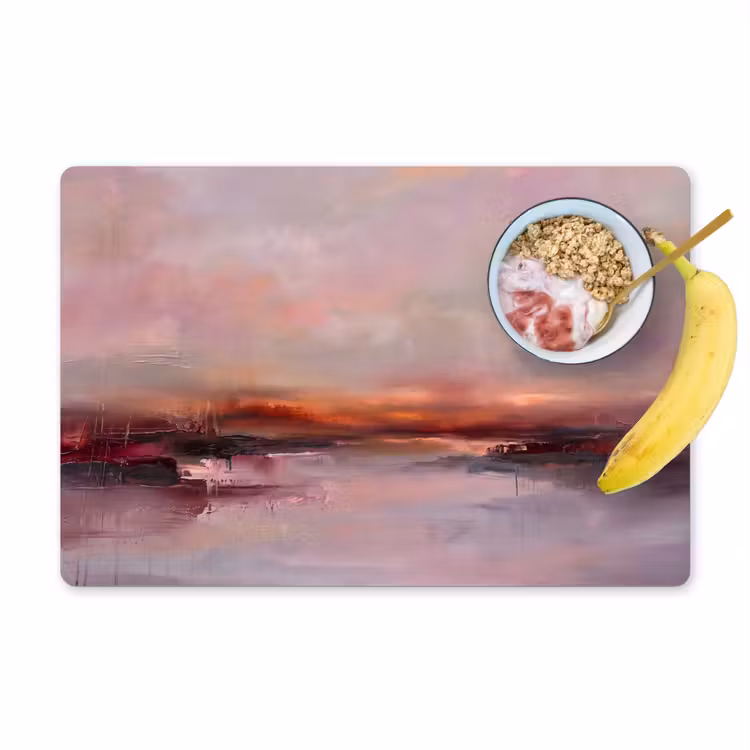 Landschap - Zonsondergang - Abstract - Modern - Roze Placemat vinyl groot -zzzproduct_Kitchenyeah-website