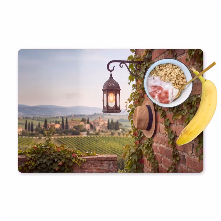 Lantaarn - Wijngaard - Landschap - Italiaans Placemat vinyl groot -zzzproduct_Kitchenyeah-website