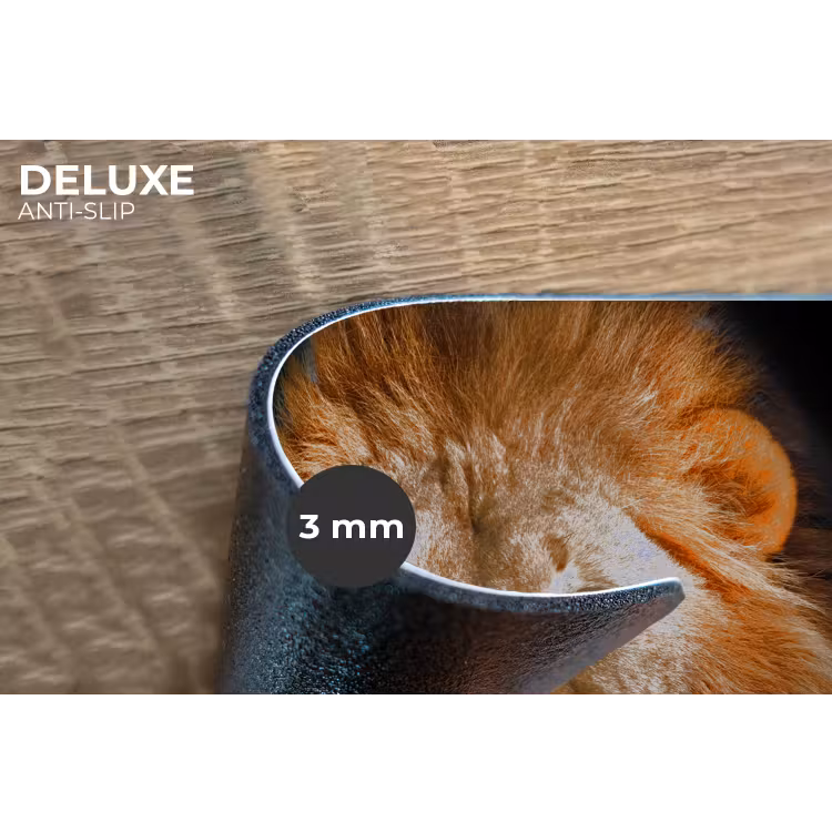 Leeuw - Dieren - Zwart - Licht - Bruin - Portret Placemat vinyl groot -closeup