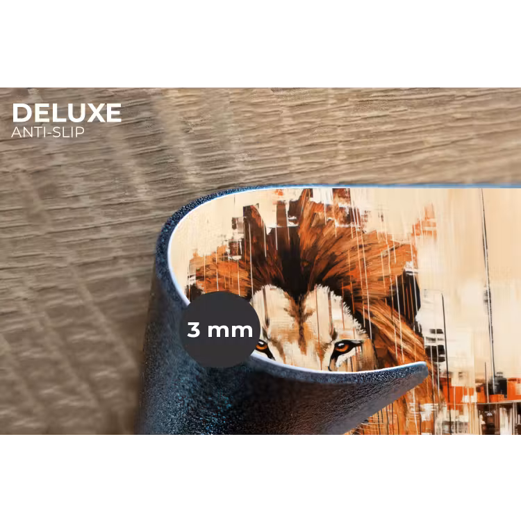 Leeuwenkop - Lijnen - Crème Placemat vinyl groot -closeup