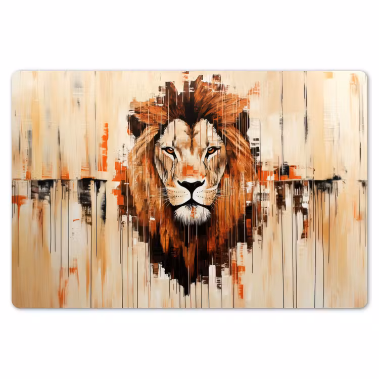 Leeuwenkop - Lijnen - Crème Placemat vinyl groot -zzsfeer1_Kitchenyeah-website