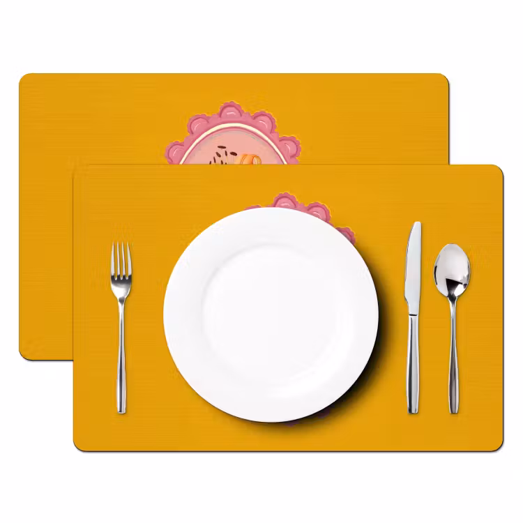 Lelie - Oranje - Lijst - Ovaal Placemat vinyl groot -zzsfeer2_Kitchenyeah-website