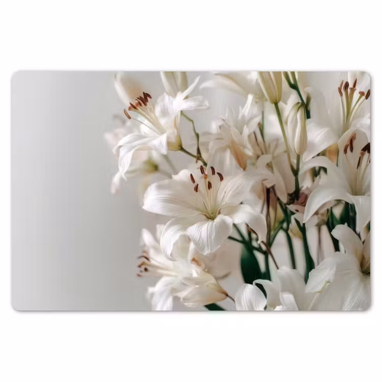 Lelies - Boekte - Wit - Meeldraden Placemat vinyl groot -zzsfeer1_Kitchenyeah-website