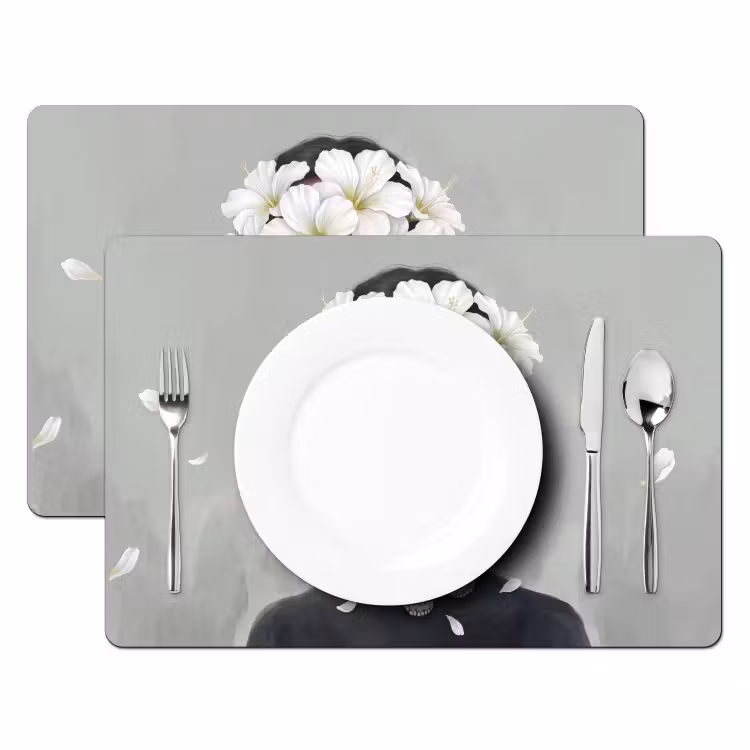Lelies - Portret - Wit Placemat vinyl groot -zzsfeer2_Kitchenyeah-website