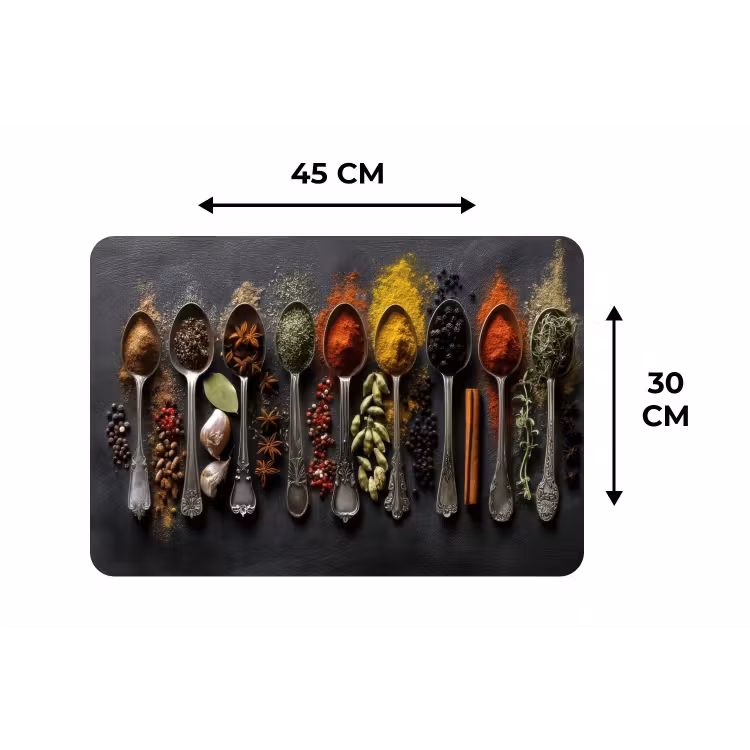 Lepels - Specerijen - Kaneel - Chili Placemat vinyl groot -specs