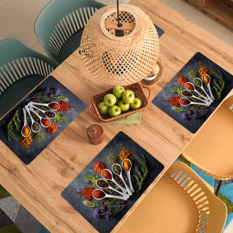 Lepels - Wit - Poeder - Kruiden Placemat vinyl groot -zzsfeer5_Kitchenyeah-website