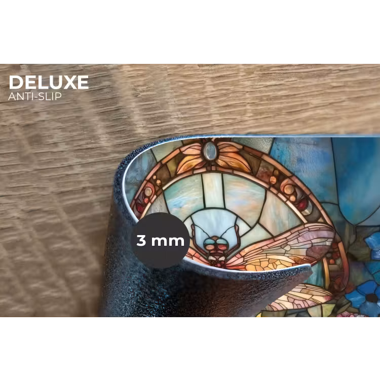 Libelle - Mozaïek - Bloemen - Kleurrijk Placemat vinyl groot -closeup