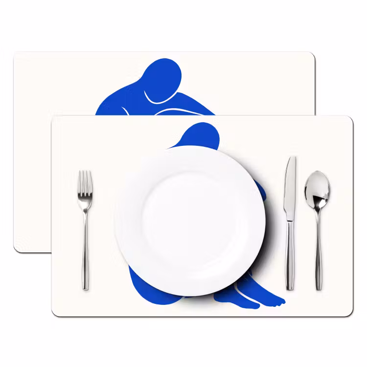 Lichaam - Abstract - Blauw Placemat vinyl groot -zzsfeer2_Kitchenyeah-website