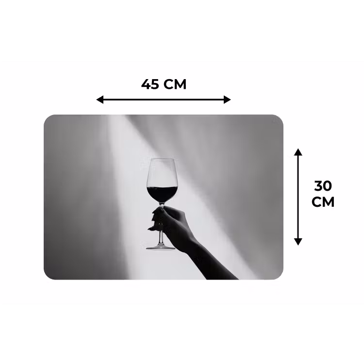 Lichtinval - Wijn - Rood - Glas Placemat vinyl groot -specs