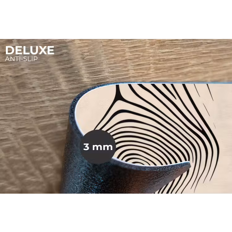Lijnen - Abstract - Golvend - Zwart Placemat vinyl groot -closeup