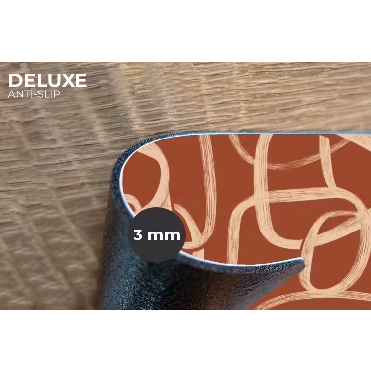 Lijnen - Abstract - Organisch - Terracotta - Crème Placemat vinyl groot 368 -closeup