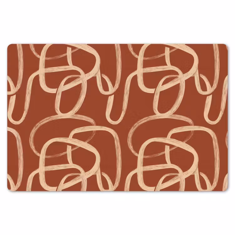 Lijnen - Abstract - Organisch - Terracotta - Crème Placemat vinyl groot 368 -zzsfeer1_Kitchenyeah-website