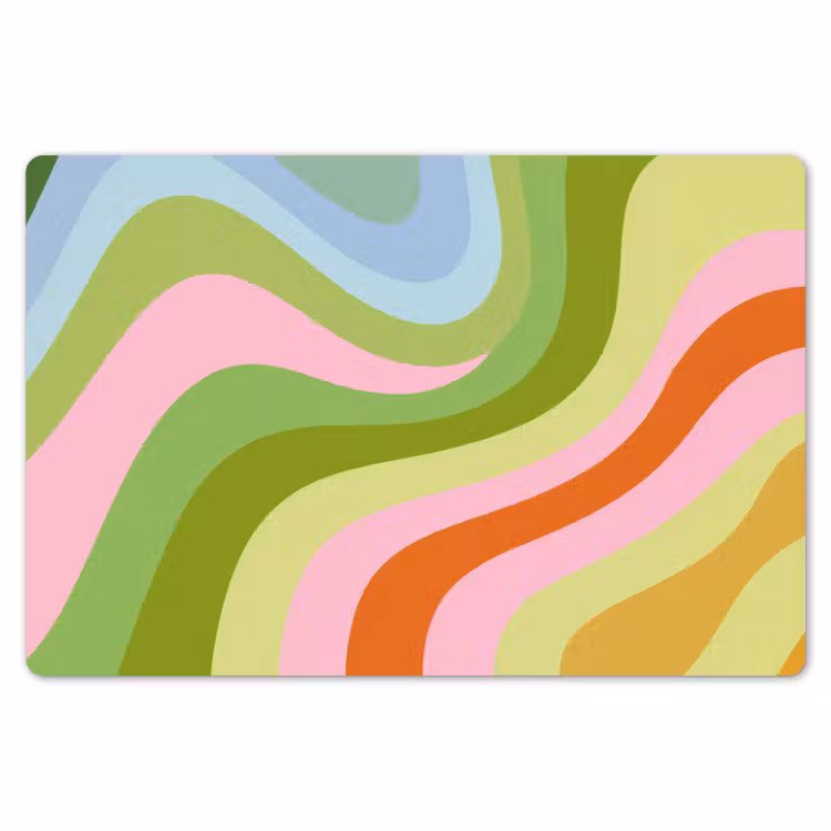 Lijnen - Pasteltinten - Golvend Placemat vinyl groot -zzsfeer1_Kitchenyeah-website