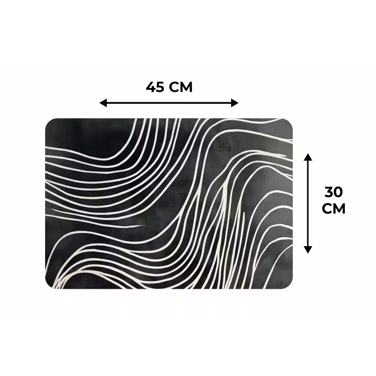Lijnen - Patroon - Abstract - Wit Placemat vinyl groot -specs