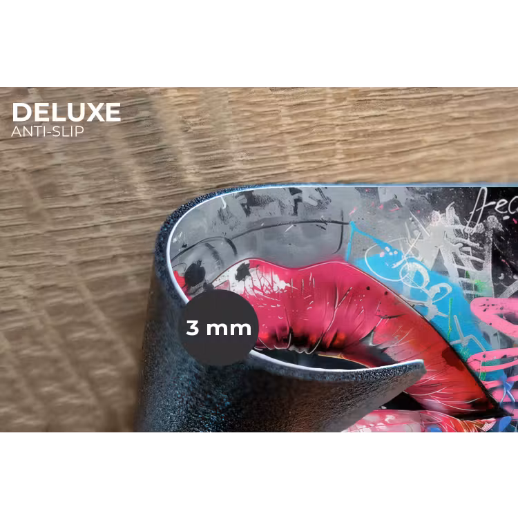 Lippen - Felroze - Graffiti - Verfstrepen Placemat vinyl groot -closeup