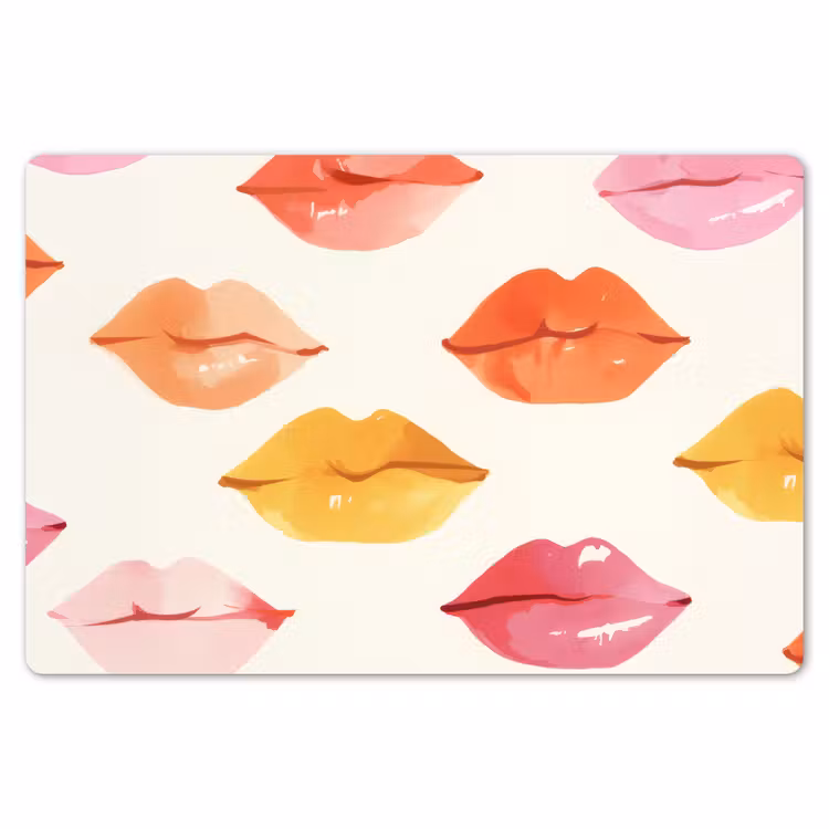 Lippen - Kleurrijk - Glanzend Placemat vinyl groot -zzsfeer1_Kitchenyeah-website