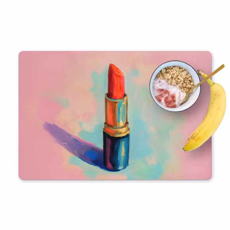 Lippenstift - Rood - Penseelstreken Placemat vinyl groot -zzzproduct_Kitchenyeah-website