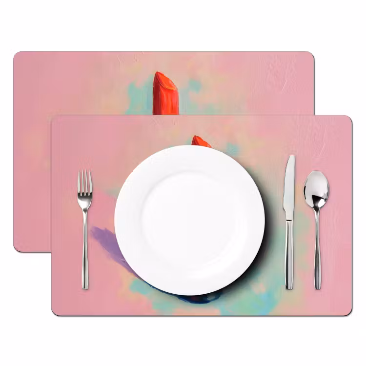 Lippenstift - Rood - Penseelstreken Placemat vinyl groot -zzsfeer2_Kitchenyeah-website