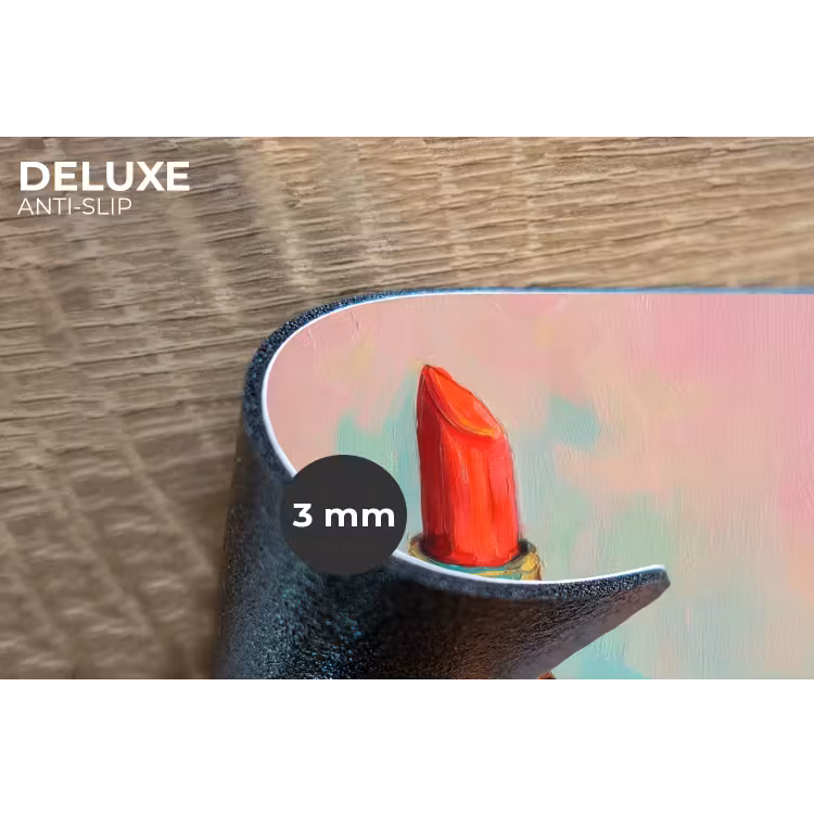 Lippenstift - Rood - Penseelstreken Placemat vinyl groot -closeup