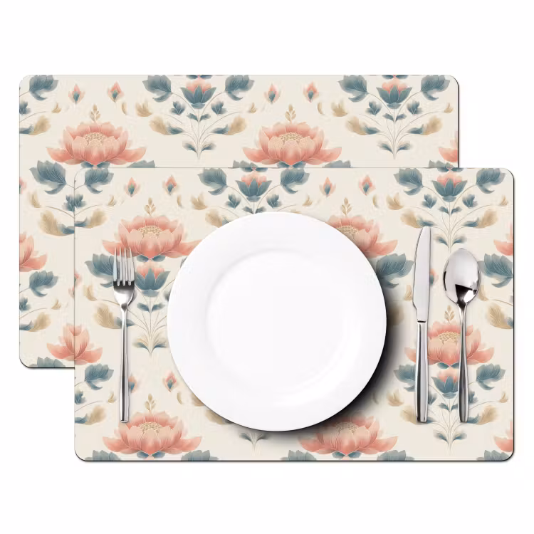 Lotus - Bloemen - Roze Placemat vinyl groot 368 -zzsfeer2_Kitchenyeah-website