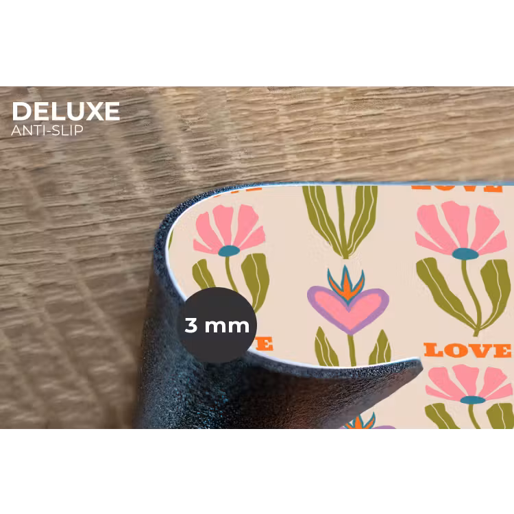 Love - Patroon - Bloemen - Hartjes Placemat vinyl groot 368 -closeup