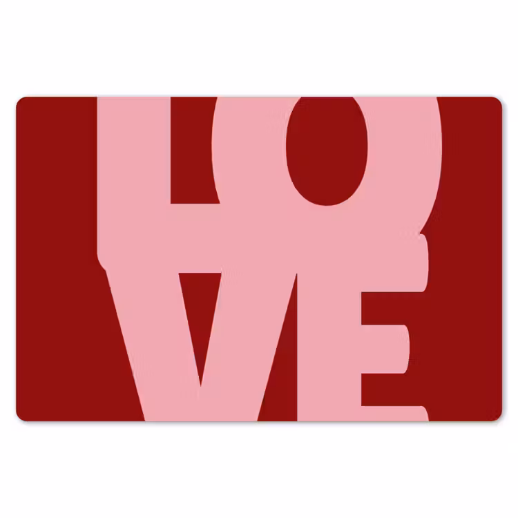Love - Rood - Blokletters Placemat vinyl groot -zzsfeer1_Kitchenyeah-website