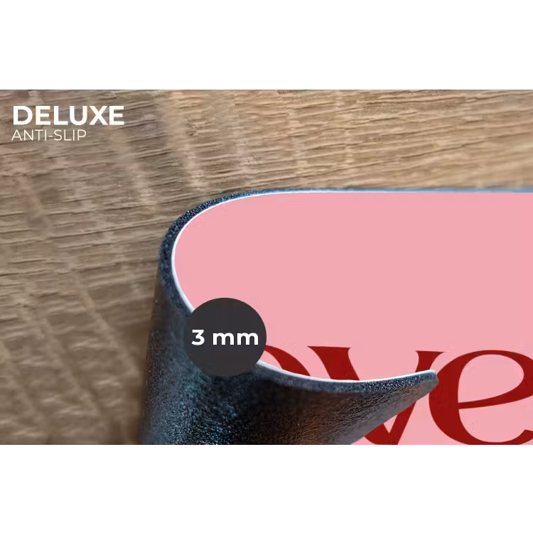 Love - Roze - Spiegeling Placemat vinyl groot -closeup