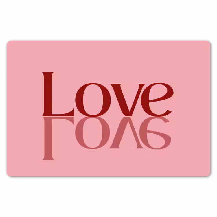Love - Roze - Spiegeling Placemat vinyl groot -zzsfeer1_Kitchenyeah-website