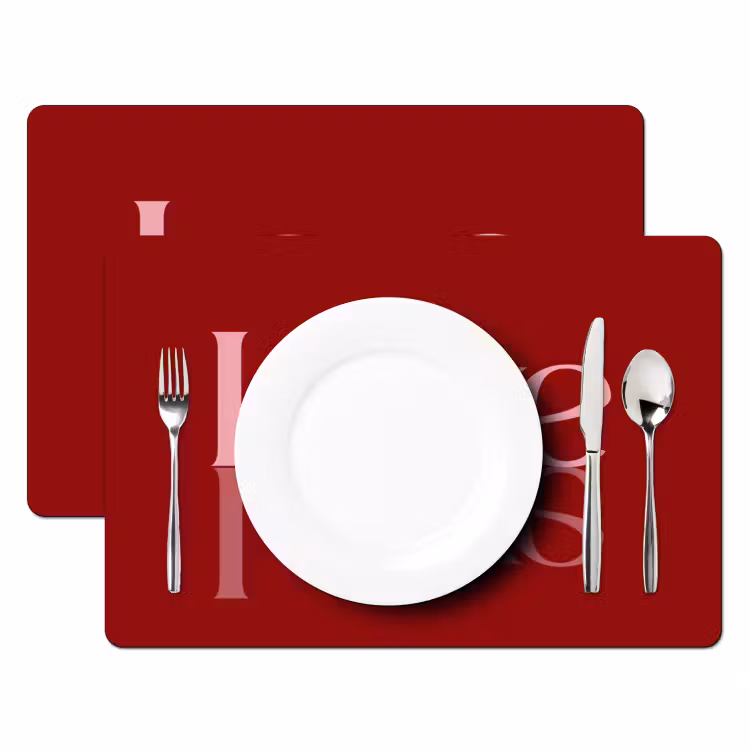 Love - Spiegeling - Rood Placemat vinyl groot -zzsfeer2_Kitchenyeah-website