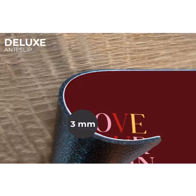 Love your damn self - Kleurrijk - Bordeaux Placemat vinyl groot -closeup