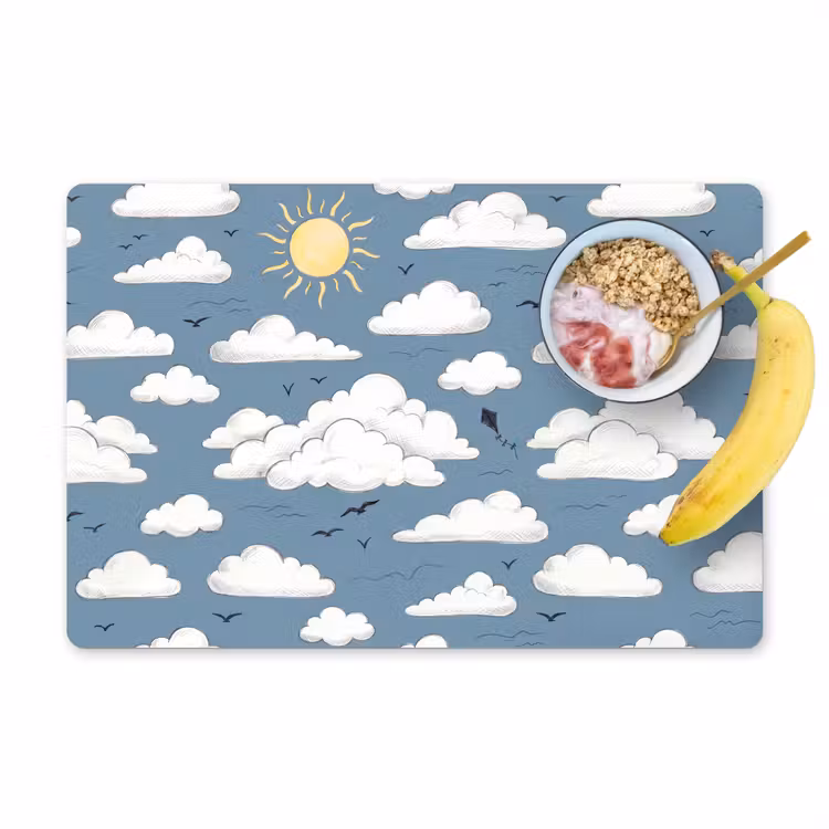 Lucht - Zon - Wolken - Natuur - Blauw Placemat vinyl groot -zzzproduct_Kitchenyeah-website
