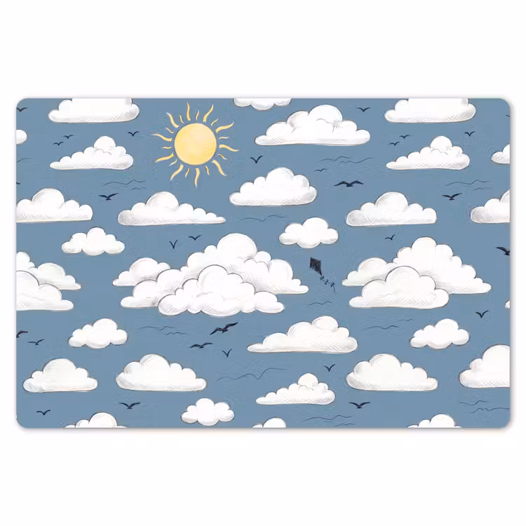 Lucht - Zon - Wolken - Natuur - Blauw Placemat vinyl groot -zzsfeer1_Kitchenyeah-website